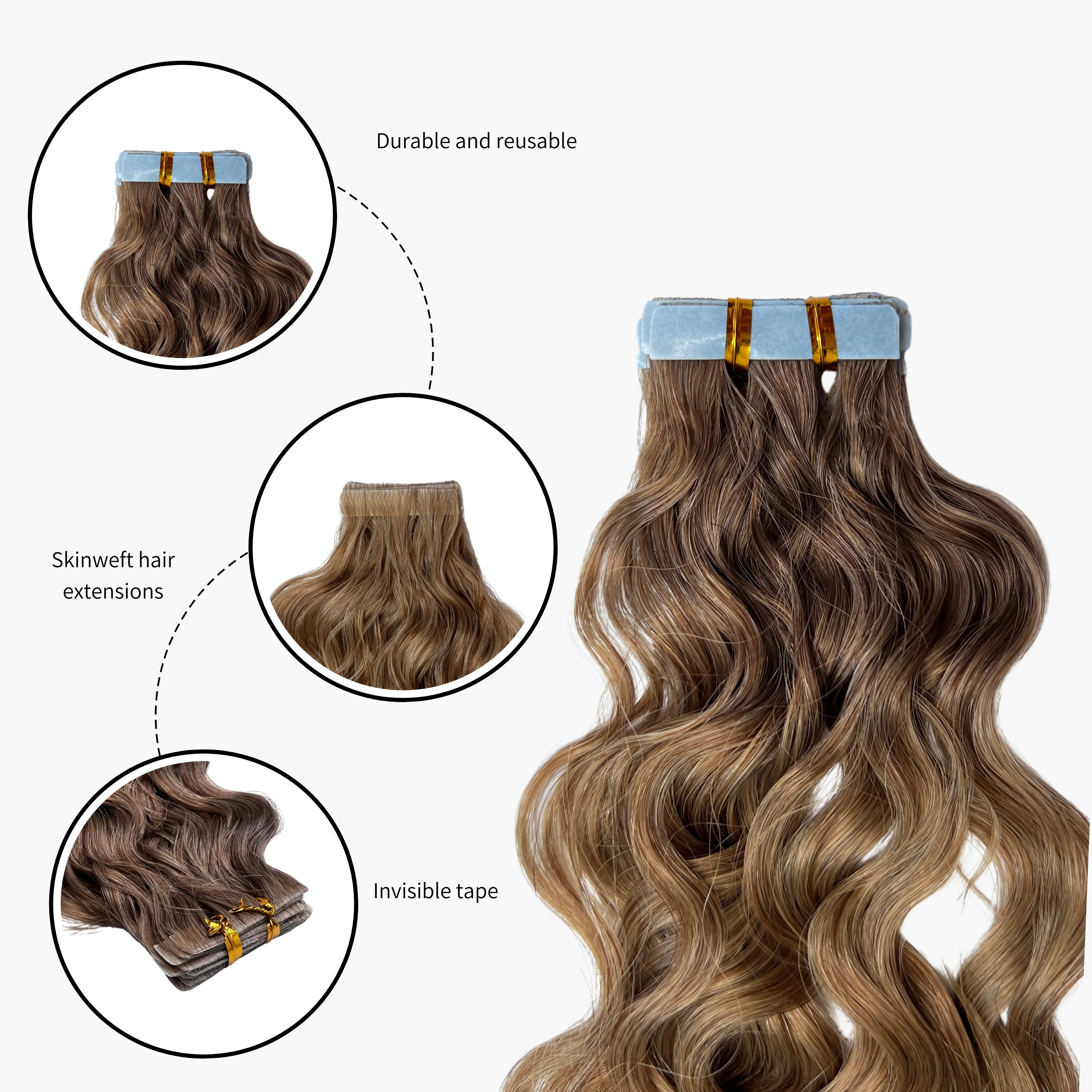 Sambi Dark Blonde Invisible Tape-Ins - Image 3