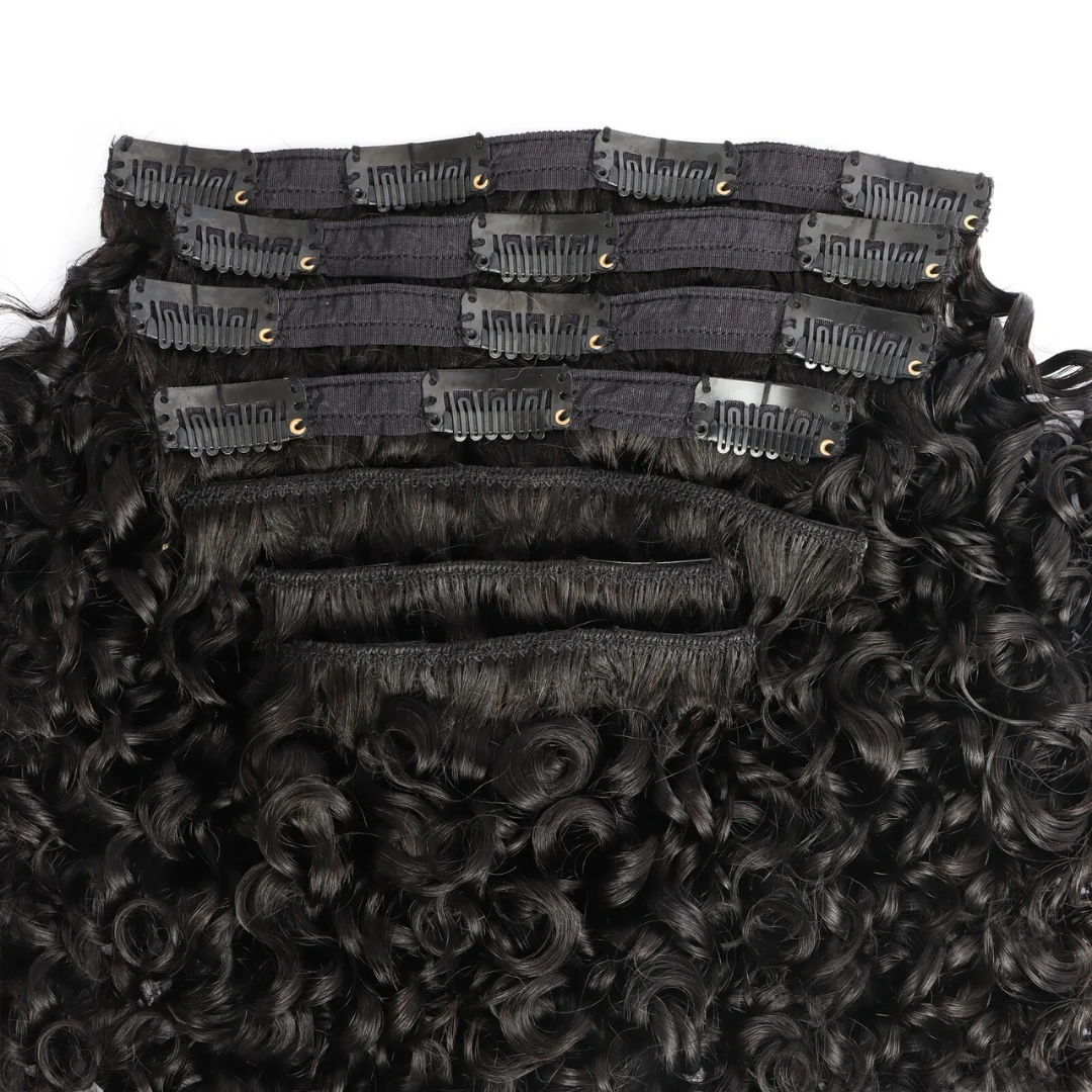 Curly Curl Off Black Classic Clip-Ins - Image 3