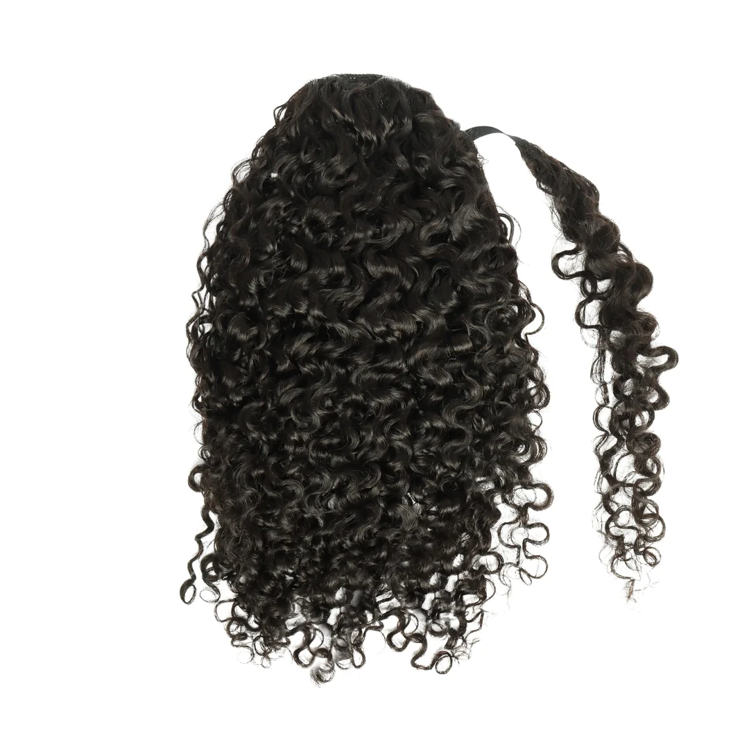 Sambi Off Black Drawstring Ponytail