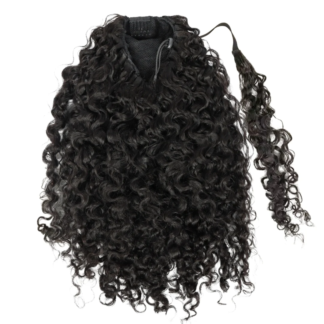 Sambi Off Black Drawstring Ponytail - Image 2