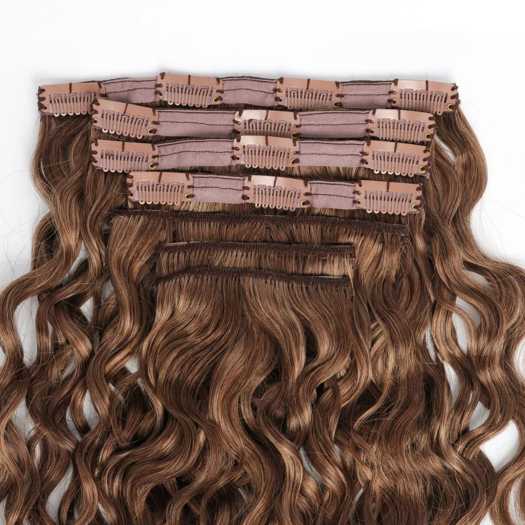 Wavy Curly Chocolate Brown Classic Clip-Ins - Image 3