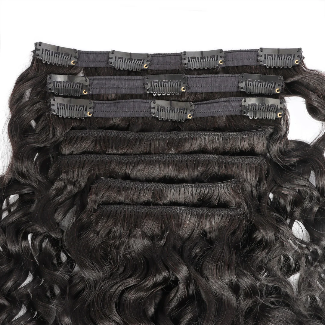 Wavy Curly Off Black Classic Clip-Ins - Image 3