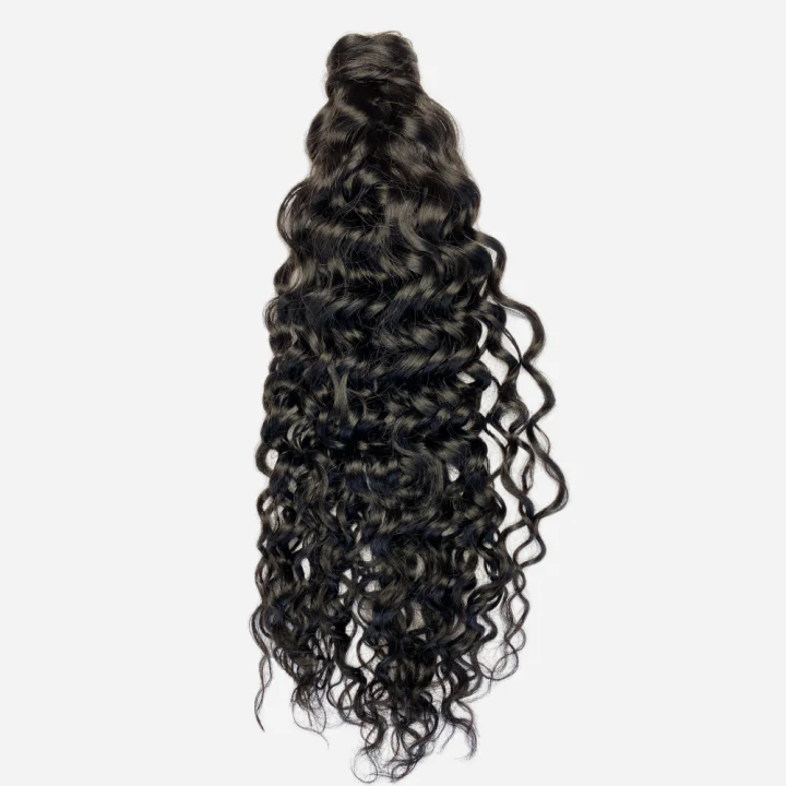 Wavy Curly Off Black Wrap Ponytail - Image 3